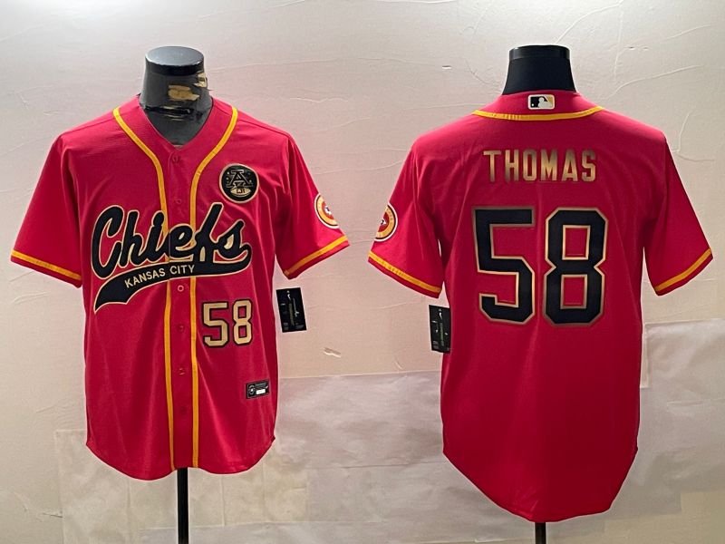 Men Kansas City Chiefs #58 Thomas Red Joint Name 2024 Nike Limited NFL Jersey style 2